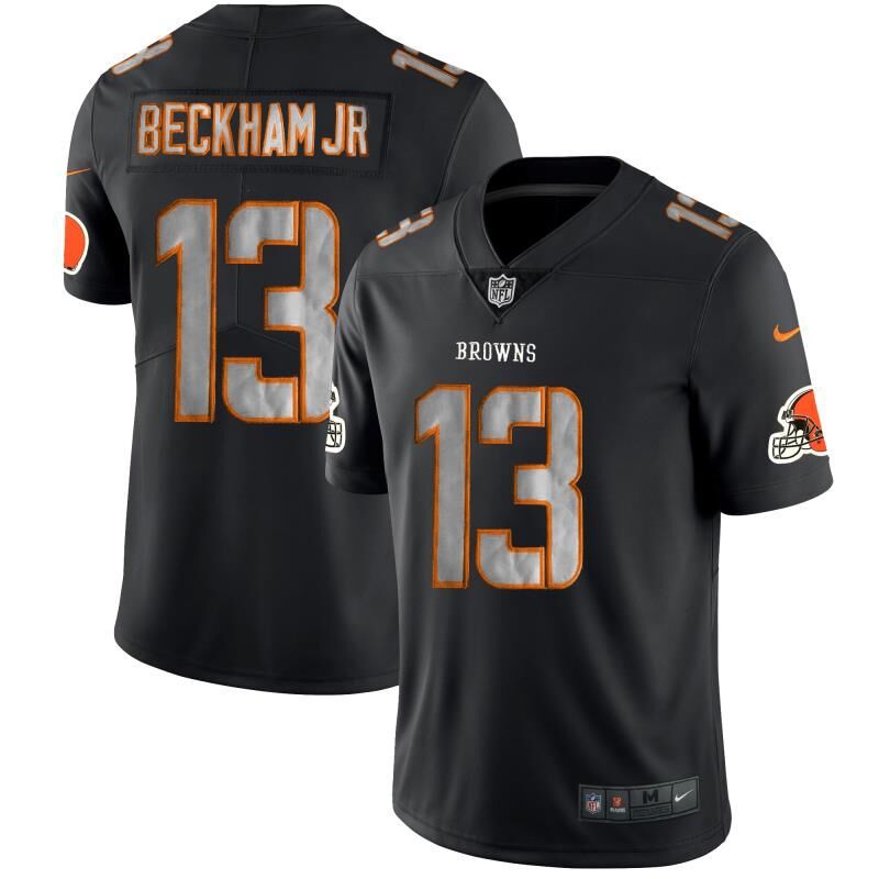 Men Cleveland Browns 13 Beckham Jr Nike Fashion Impact Black Color Rush Limited NFL Jerseys